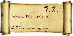 Tokaji Kálmán névjegykártya