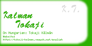 kalman tokaji business card