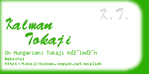 kalman tokaji business card